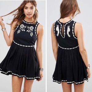 Free People Delightful Birds of Feather Dress 🖤 🤍